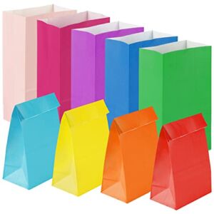 TOMNK 36pcs Paper Party Favor Bags, 9 Colors Small Gift Bags, Wrapped Treat Bag for Birthdays, Baby Showers, Crafts and Activities, May Day, Wedding (Assorted Colors)