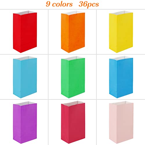 TOMNK 36pcs Paper Party Favor Bags, 9 Colors Small Gift Bags, Wrapped Treat Bag for Birthdays, Baby Showers, Crafts and Activities, May Day, Wedding (Assorted Colors) | The Storepaperoomates Retail Market - Fast Affordable Shopping