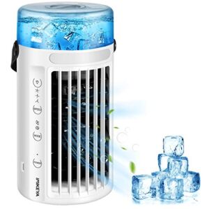 IMIKEYA Portable Air Conditioner Fan 4 in 1 Mini Evaporative Air Cooler 3 Speeds Personal Air Conditioner Quiet Desk Fan with USB Powered