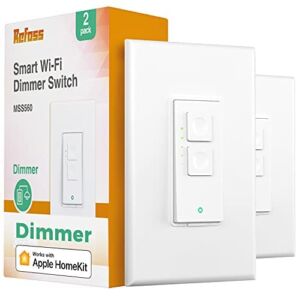 Refoss Smart Dimmer Switch 2 Pack, Single Pole, Neutral Wire and 2.4GHz Wi-Fi Required, FCC & ETL Listed, Compatible with Apple HomeKit, Alexa and Hey Google, 120V AC, Voice Control, No Hub Required