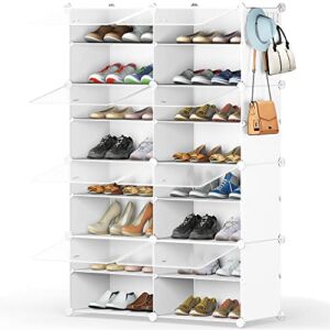 Shoe Storage, 8-Tier Shoe Rack Organizer for Closet 32 Pair Shoes Shelf Cabinet for Entryway, Bedroom and Hallway