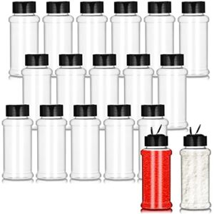 18 Pack 3.5 Oz Clear Plastic Spice Jars With Black Cap,Glitter Shaker Bottle Empty,Seasoning Containers for Storing Spice,Herbs and Seasoning Powders