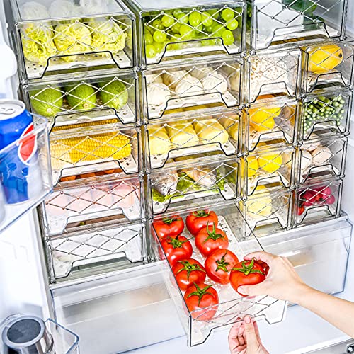 BuonHucs Pantry Organization and Storage, Refrigerator Organizer Bins, Fridge Pull-Out Drawer Containers, Stackable Storage Bins for Kitchen, Cabinet, Closet, Bathroom (2 PACK, 12.6″L x 8″W x 4.4″H) | The Storepaperoomates Retail Market - Fast Affordable Shopping