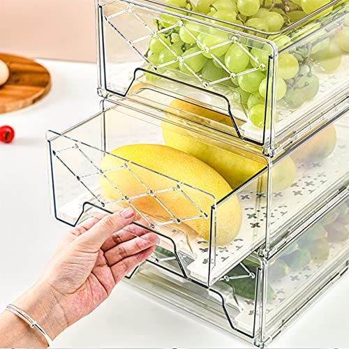 BuonHucs Pantry Organization and Storage, Refrigerator Organizer Bins, Fridge Pull-Out Drawer Containers, Stackable Storage Bins for Kitchen, Cabinet, Closet, Bathroom (2 PACK, 12.6″L x 8″W x 4.4″H) | The Storepaperoomates Retail Market - Fast Affordable Shopping