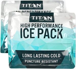 Arctic Zone Titan Deep Freeze Ice Pack- (2 Pack) 600 Gram High Performance Ice Pack – Long-Lasting, Puncture-Resistant Cold Pack Filled with Non-Toxic Gel
