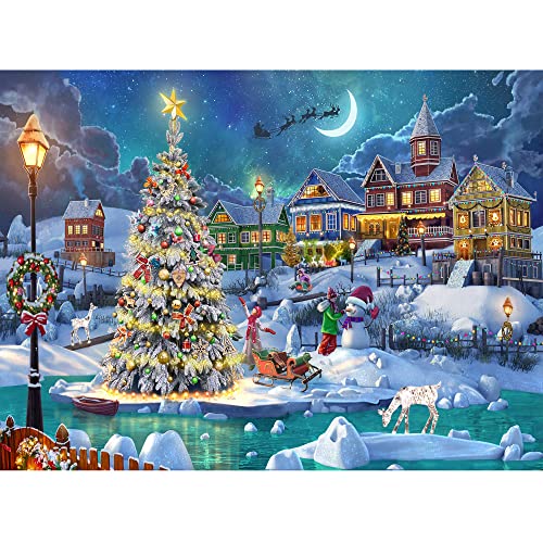 LELEMON Christmas Diamond Painting Kits,Winter Diamond Art for Adults,Snowy Night 5d Diamond Painting Kits for Adults,Diamond Art Kits with Diamond Painting Accessories for Home Wall Decor 12 x 16inch | The Storepaperoomates Retail Market - Fast Affordable Shopping