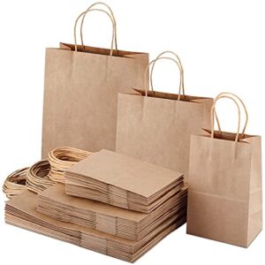 TOMNK 45pcs Brown Paper Bags with Handles Assorted Sizes Gift Bags Bulk, Perfect Kraft Paper Bags for Small Business, Shopping Bags, Retail Bags, Party Bags, Merchandise Bags, Favor Bags