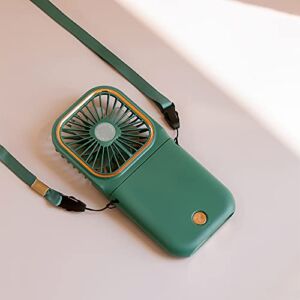 New 2021 Upgrade Handheld Fan Small Personal Fan with 3 Speeds Neck Rechargeable Portable Fan Powerful Mini USB Outdoor Fan Quiet Small Desk Fan Free Angle Good for Travel Home Office School – Green