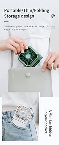 New 2021 Upgrade Handheld Fan Small Personal Fan with 3 Speeds Neck Rechargeable Portable Fan Powerful Mini USB Outdoor Fan Quiet Small Desk Fan Free Angle Good for Travel Home Office School – Green | The Storepaperoomates Retail Market - Fast Affordable Shopping