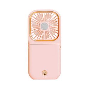 New 2021 Upgrade Handheld Fan Small Personal Fan with 3 Speeds Neck Rechargeable Portable Fan Powerful Mini USB Outdoor Fan Quiet Small Desk Fan Free Angle Good for Travel Home Office School – Pink