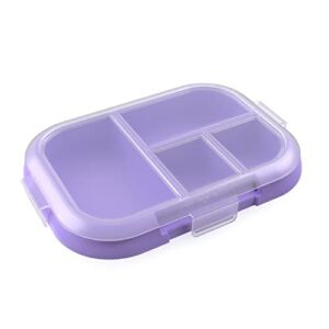 Bentgo® Kids Chill Tray with Transparent Cover – Reusable, BPA-Free, 4-Compartment Meal Prep Container with Built-In Portion Control for Healthy, At-Home Meals & On-the-Go Lunches (Purple)