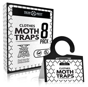 Clothing Moth Traps – 8 Pack – Non Toxic Moth Traps for Clothes with Pheromone Attractant – Odorless Sticky Traps for Closet, Carpets