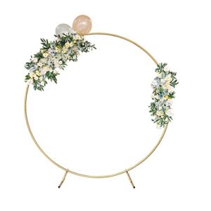 Round Golden Metal Balloon Arch Kit (6.7FT), Wedding Circle Backdrop Stand Frame for Birthday Party, Bridal Shower, Graduation, Photo Background Decoration.