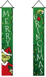 colorlife Christmas decorations. This is the porch sign for December. Hanging banners for the courtyard indoor and outdoor parties during the Christmas and winter holidays. 12 x 72 inche (Green) (style 2)