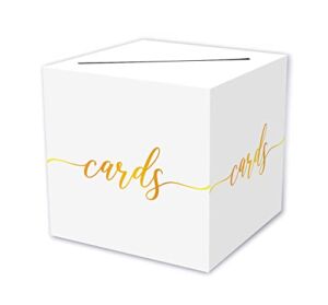 Receiving Card Box – 8”8”8” Gift Or Money Box Holder for Wedding,Baby or Bridal Shower,Birthday, Graduation,Engagement, Party Favor, Decorations, 1 Set(hezi-B019)