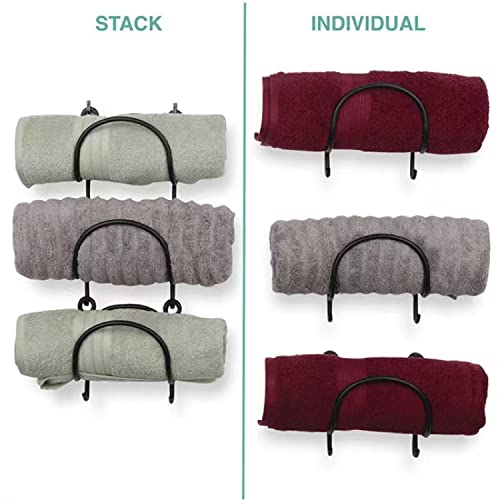 DCIGNA Wall Mounted Wine Rack, Black Metal Wine Rack, Wrought Iron Metal Towel Rack, Wall Mounted Wine & Towel Holder Set of 6 | The Storepaperoomates Retail Market - Fast Affordable Shopping
