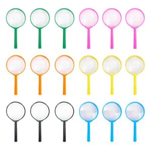Magnifying Glass Kids Plastic Magnifier 18 Pack Hand Lens Mini Handheld Magnifying Lenses for Children Science Class Outdoor Observation Party Fun Tool IRCHLYN