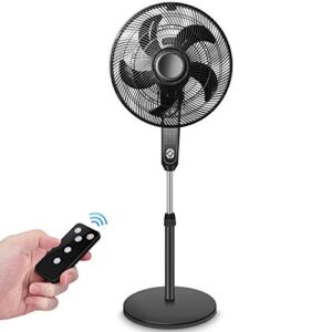 Outdoor Fan – 2 in 1 Portable Floor Fan, Cooling Floor Fan with Remote Control, 4 Speeds, 3 Modes, Ultra Quiet Outdoor Fans with Adjustable Height and Tilt, 7.5-Hour Timer Pedestal Fan for Bedroom