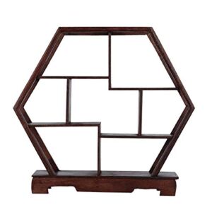 Jopwkuin Art Retro Wall Shelf, Antique Display Rack Storage Rack Chinese Teapot Display Stand Versatile Excellent Craftsmanship for Friends for Office(6 Angles)