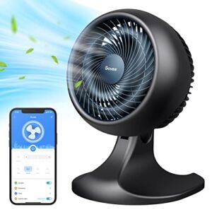 Govee Air Circulator Oscillation Fan, 9″ Small Desk Fan for Bedroom with WiFi Alexa Control, 8 Speed Settings, 24H Timer, Auto Mode, Smart Quiet Portable Turbo Force Table Fan for Room Home Office