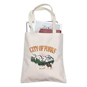 TOBGBE Forks Washington Gift City of Forks Tote Bag TV Show Lover Tote Bag (City of Forks Tote)