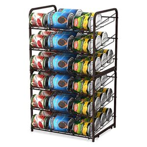 MOOACE 2 Pack Stackable Can Rack Organizer, Storage for 72 Cans, 3 Tier Can Storage Dispenser Rack Holder for Kitchen Cabinet Pantry Countertop, Bronze