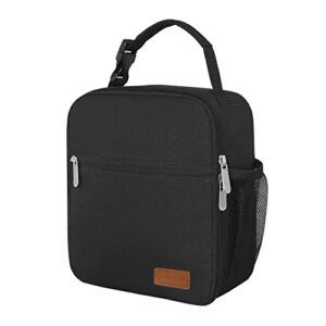 Lunch Bag Reusable Small Lunch Box for Men Insulated Portable Lunchbox for adults Suitable for School Work Picnic (Black)