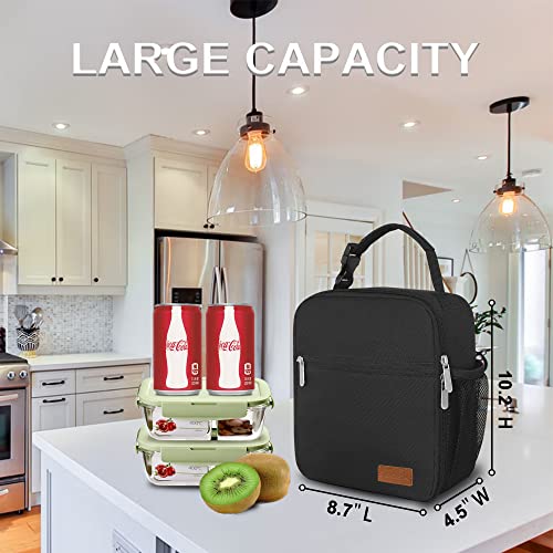 Lunch Bag Reusable Small Lunch Box for Men Insulated Portable Lunchbox for adults Suitable for School Work Picnic (Black) | The Storepaperoomates Retail Market - Fast Affordable Shopping