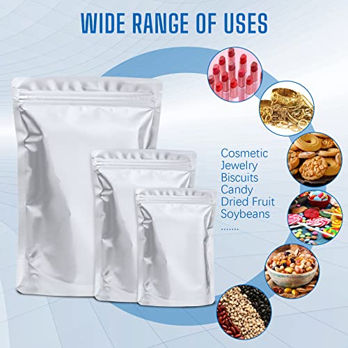 100 Pack Mylar Bags for Food Storage with 100x300cc Oxygen Absorbers – 9 Mil 10″x14″ 6″x9″ 4.3″x6.3″ – Resealable Bags for Packaging Products & Ziplock Food Grade Bags for Storage | The Storepaperoomates Retail Market - Fast Affordable Shopping