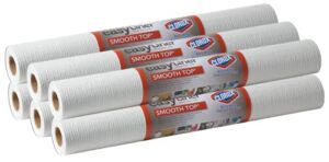 Duck Smooth Top Easy Shelf Liner with Clorox, Each Roll 20-inch x 6 Ft, 6 Rolls, White
