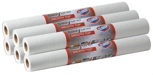 Duck Smooth Top Easy Shelf Liner with Clorox, Each Roll 20-inch x 6 Ft, 6 Rolls, White | The Storepaperoomates Retail Market - Fast Affordable Shopping