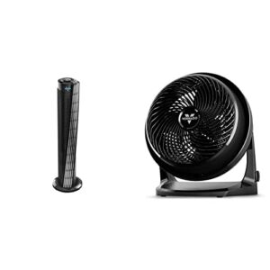 Vornado 184 Whole Room Air Circulator Tower Fan, 41″, 184-41″, Black & 62 Whole Room Air Circulator Fan with 3 Speeds, Black