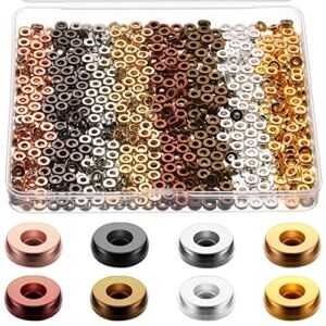 800 Pcs 6mm Flat Gold Beads Flat Round Spacer Beads for Bracelets Making Round Rondelle Spacer Beads for Jewelry Making Flat Spacer for Necklaces DIY Loose Beads(Mixed Color)