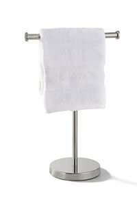 SunnyPoint Elite Heavy Weight Countertop Hand Towel Rack and Accessories Jewelry Stand; 16.5″ Height (Satin Nickel, Stainless Steel Base)