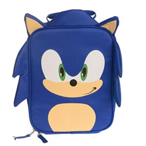 Sonic The Hedgehog Insulated Lunch Box, Mini Gaming Cooler with 3D Features and Top Padded Handle