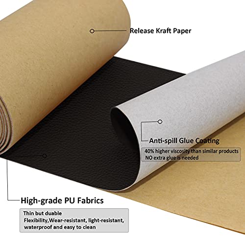 Leather Repair Patch Tape kit for Couches 2packs 4X60inch Adhesive for Leather Vinyl Couch Furniture Sofa Car Seat Belts Handbags Jackets First Aid Patch (Black) | The Storepaperoomates Retail Market - Fast Affordable Shopping