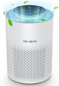 TEC.BEAN Air Purifier for Bedroom with Adjustable Night Light, H13 True HEPA Air Filter for Office Desk, Odor Eliminators for Home, Sleep Mode 20dB Air Cleaner for Dust, Pet Dander, Allergies, Pollen