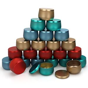 Candle Tin Cans 24 Pieces,Candle Containers Candle Jars with Lids 4 Color, 8 oz, for Candles Making, Arts & Crafts, Storage, and Gifts