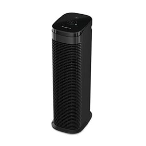 Honeywell AllergenPlus Series Compact HEPA Air Purifier Tower, Allergen Reducer for Large Rooms (200 sq ft), Black – Wildfire/Smoke, Pollen, Pollen, Pet Dander & Dust Air Purifier, HPA175