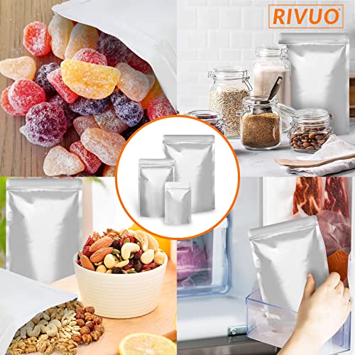 RIVUO 100 Mylar Bags For Food Storage With Oxygen Absorbers 300cc and Labels – 10.2 Mil Total/5.1 Mil Single Side Thickness – 10″x14″, 6″x9″, 4″x6″- 100 Oxygen Absorbers 300cc (10 Packs of 10) | The Storepaperoomates Retail Market - Fast Affordable Shopping