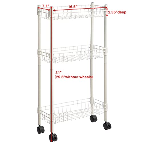 ALIMORDEN 3 Tier Storage Shelf Tower Rack for Small Space, Adjustable Classic Wire Storage Shelving Unit, White | The Storepaperoomates Retail Market - Fast Affordable Shopping