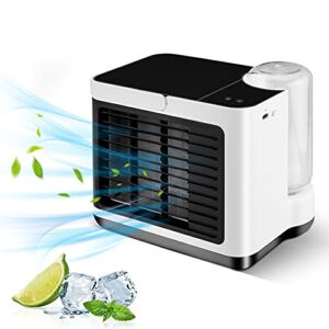 Portable Air Conditioner Fan, Min Fan Air Cooler with 3 Wind Speeds,Desktop Evaporative Air Humidifier,Cooling Fan with Anion for Bedroom,Office, Dorm, Car, Camping Tent
