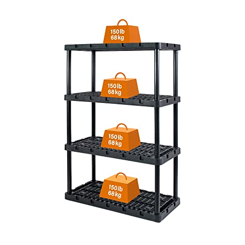 Gracious Living 4 Shelf Knect-A-Shelf Ventilated Heavy Duty Storage Unit 36 x 18 x 54.5 Organizer System for Home, Garage, Basement & Laundry, Black | The Storepaperoomates Retail Market - Fast Affordable Shopping