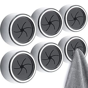 8 Pack Kitchen Towel Holder, Self Adhesive Wall Dish Towel Hook, Round Wall Mount Towel Holder for Bathroom, Kitchen and Home, Wall, Cabinet, Garage, No Drilling Required
