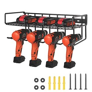 Power Tool Organizer, Butizone Wall Mounted Drill Storage Rack for Handheld & Power Tools, Heavy Duty Compact Steel Power Tool Holder, Perfect for Garage, Home, Workshop, Shed