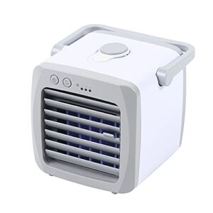 110v 60Hz Portable Air Conditioner Humidification Mini USB Rechargeable Air Cooler -3 In 1 Fan Nano Materials Automatically Filter Dust Pm2.5, White