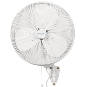 DURAFAN 24″ Indoor/Outdoor Oscillating Wall Mount Fan – White