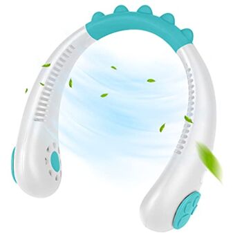 Portable Neck Fan for Kids ,ICEBIRDS 2021 New Bladeless Fan, USB Rechargeable Battery Operated Hanging Personal Mini Fan，Cartoon Headphone Design, Wearable Creative Leafless Fan，3 Speeds-Snow White | The Storepaperoomates Retail Market - Fast Affordable Shopping