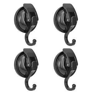 Khdrvok Heavy Duty Vacuum Wreath Cup Hook, Easy to Install and Remove,Black- Plated Plished Super Suction for Kitchen，Bathroom and Restroom,4Pack