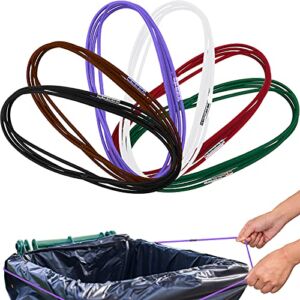 6 Pieces Trash Can Bands for 94-96 Gallon Garbage Cans, Cans Perimeter from 102 Inches to 150 Inches, Garbage Can from 60 Gallon to 98 Gallon, 6 Colors